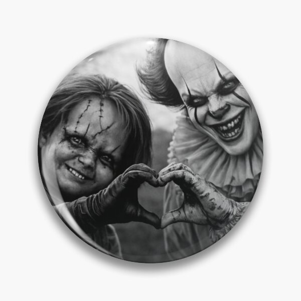 Item preview, Dark Love Horror Clown and Doll Black and White Gothic Photo T Shirt designed and sold by GhostDawgs.