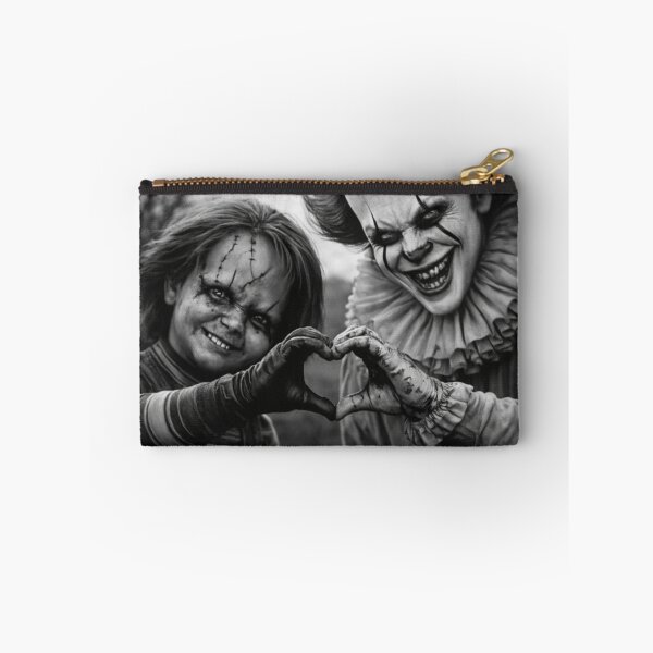 Item preview, Dark Love Horror Clown and Doll Black and White Gothic Photo T Shirt designed and sold by GhostDawgs.