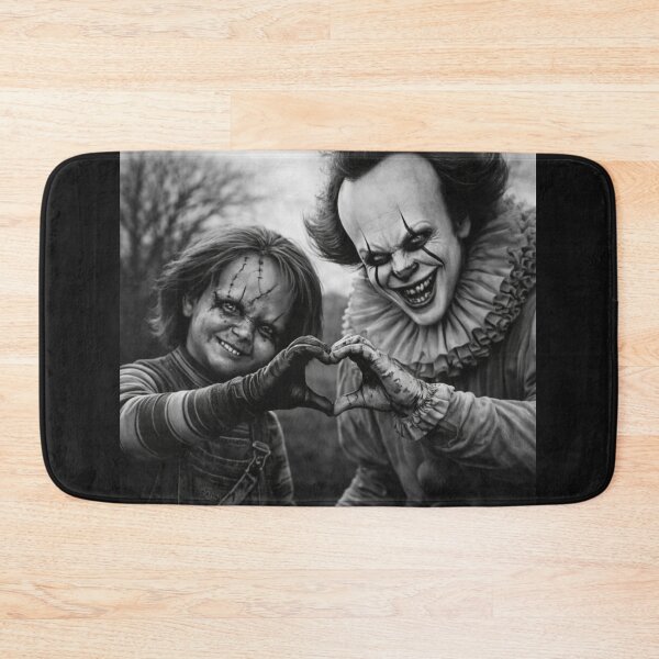 Item preview, Dark Love Horror Clown and Doll Black and White Gothic Photo T Shirt designed and sold by GhostDawgs.