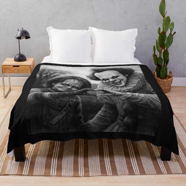 Item preview, Dark Love Horror Clown and Doll Black and White Gothic Photo T Shirt designed and sold by GhostDawgs.