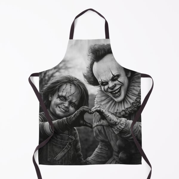 Item preview, Dark Love Horror Clown and Doll Black and White Gothic Photo T Shirt designed and sold by GhostDawgs.