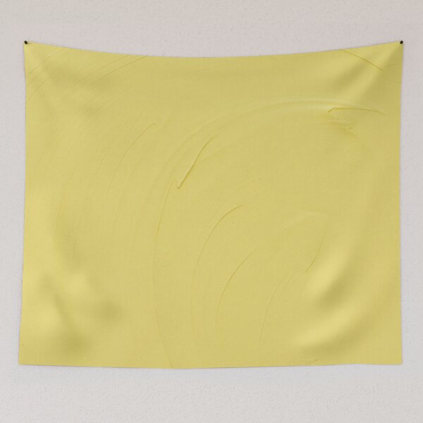 Item preview, Minimalist Pale Yellow Impasto | Solid Butter Yellow Texture Art designed and sold by Midnight Veil Designs.