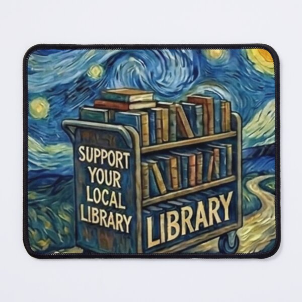 Item preview, Support Your Local Library Artistic Night Book Design Great Librarian Gift 003 designed and sold by sadedream.
