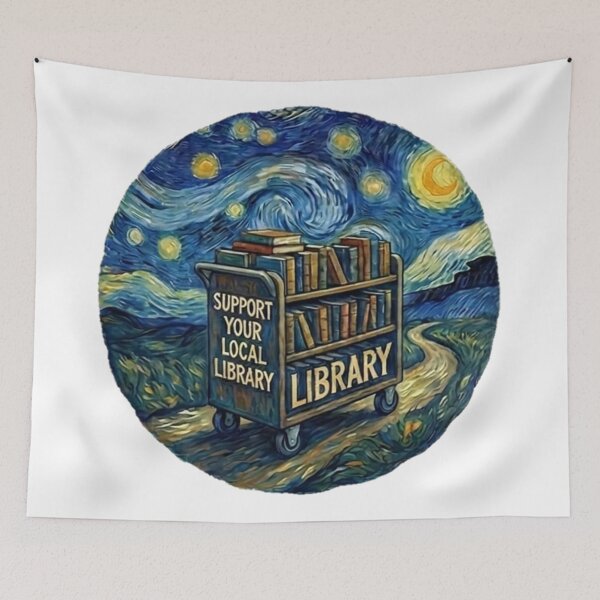 Item preview, Support Your Local Library Artistic Night Book Design Great Librarian Gift 003 designed and sold by sadedream.