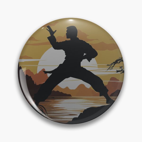 Item preview, Budo Martial Arts Silhouette - Traditional Warrior Sunset Landscape Design designed and sold by FightModeStudio.