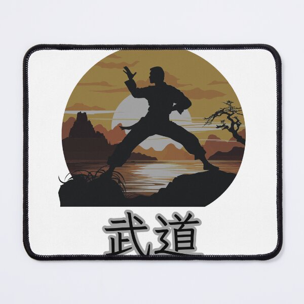 Item preview, Silueta de artes marciales Budo - Diseño paisajístico tradicional de un guerrero al atardecer designed and sold by FightModeStudio.
