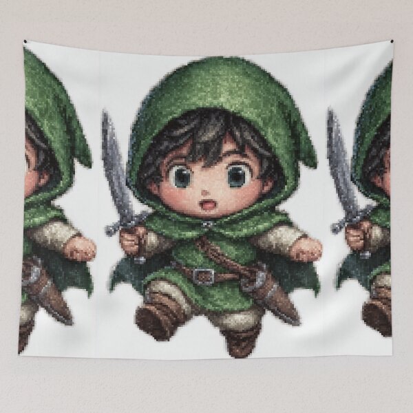 Item preview, Cute Rogue Boy with Dagger Pixel Art designed and sold by Piotrek0001.
