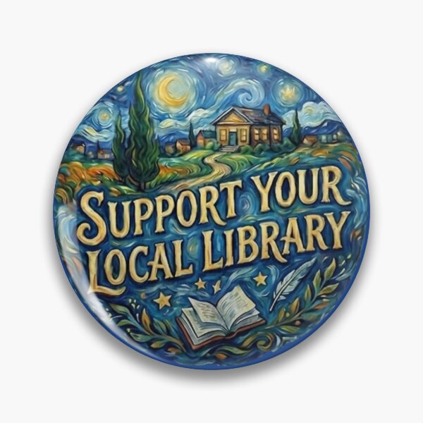 Item preview, Support Your Local Library Artistic Night Book Design Great Librarian Gift 004 designed and sold by sadedream.