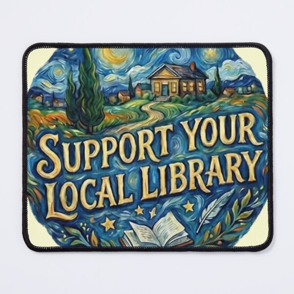 Item preview, Support Your Local Library Artistic Night Book Design Great Librarian Gift 004 designed and sold by sadedream.
