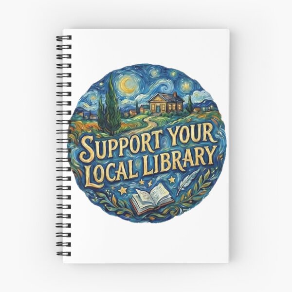 Item preview, Support Your Local Library Artistic Night Book Design Great Librarian Gift 004 designed and sold by sadedream.