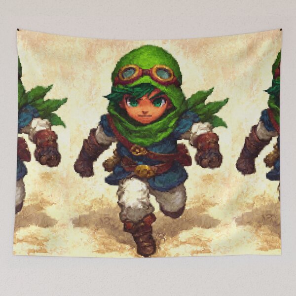 Item preview, Green Hooded Adventurer with Goggles Pixel Art designed and sold by Piotrek0001.