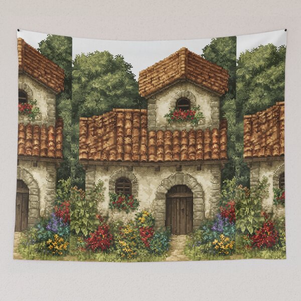 Item preview, Two Story Medieval House Pixel Art designed and sold by Piotrek0001.