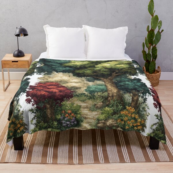Item preview, Lush Green Forest Walkway Pixel Art designed and sold by Piotrek0001.