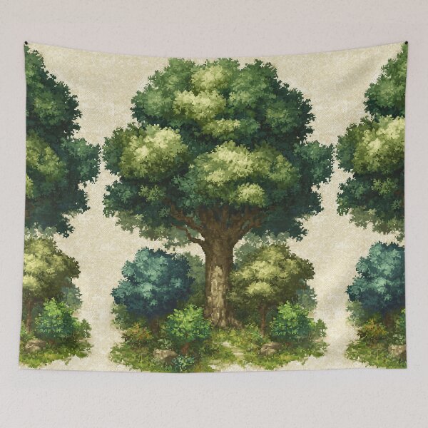 Item preview, Large Green Oak Tree Pixel Art designed and sold by Piotrek0001.