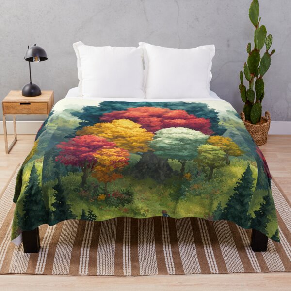 Item preview, Colorful Autumn Forest Landscape Pixel Art designed and sold by Piotrek0001.