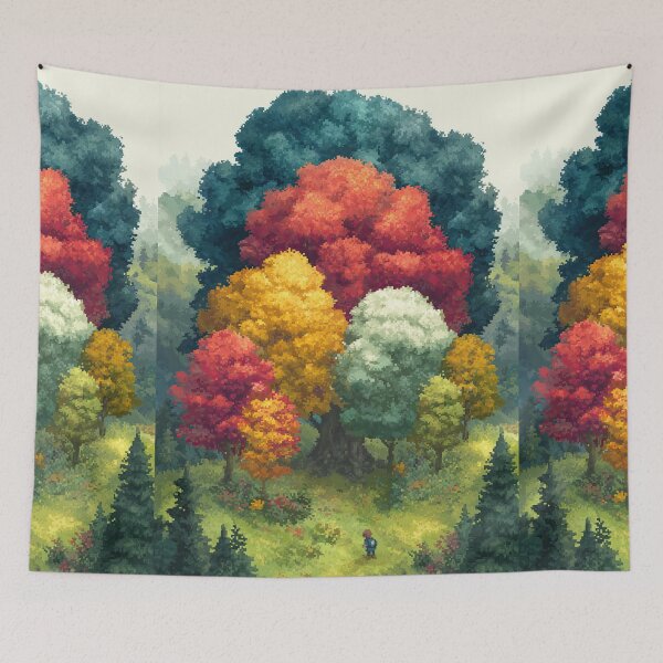 Item preview, Colorful Autumn Forest Landscape Pixel Art designed and sold by Piotrek0001.