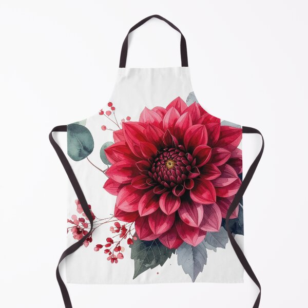 Item preview, Red Dahlia Floral Composition Botanical Illustration designed and sold by Rutvain.