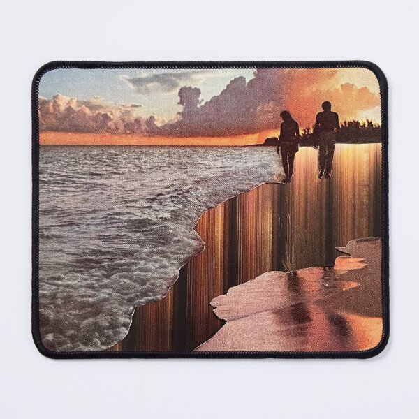 Item preview, Surrealist vintage mystery couple collage by the sea designed and sold by seventies.collages.