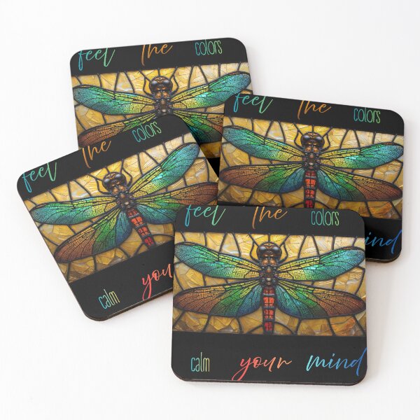 Item preview, Feel the Colors, Calm Your Mind – Stained Glass Dragonfly designed and sold by Karszul.