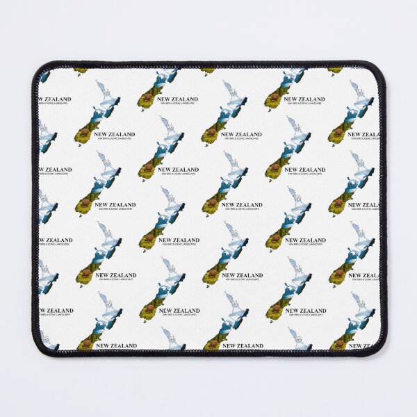 Item preview, New Zealand Map Art - Kiwi Bird & Scenic Landscapes designed and sold by AbulailArt.