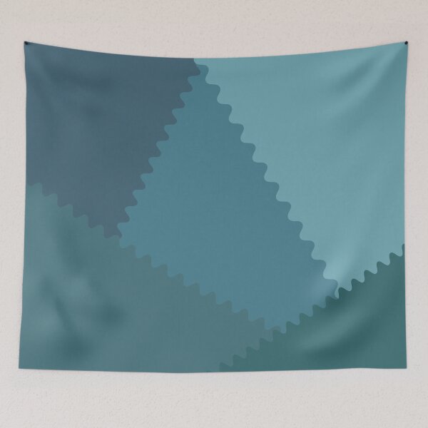 Item preview, Geometric pattern in aquamarine color with zigzag edge designed and sold by ZorianArt.