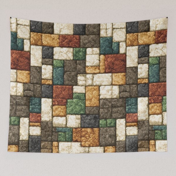 Item preview, Colorful Stone Block Wall Texture Pixel Art designed and sold by Piotrek0001.
