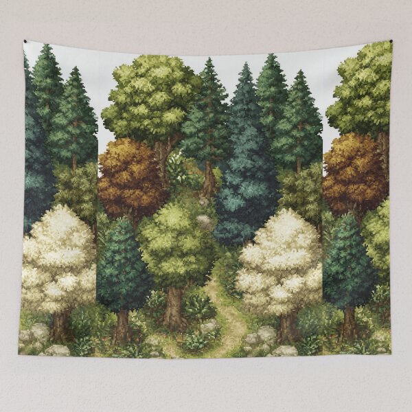 Item preview, Dense Pine Tree Forest Pixel Art designed and sold by Piotrek0001.