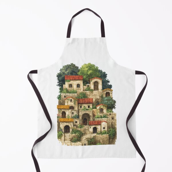 Item preview, Layered Cliffside Village Buildings Pixel Art designed and sold by Piotrek0001.