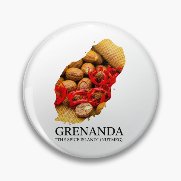Item preview, Grenada Map Art - The Spice Island Nutmeg Design designed and sold by AbulailArt.