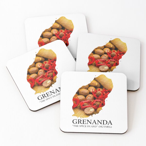 Item preview, Grenada Map Art - The Spice Island Nutmeg Design designed and sold by AbulailArt.