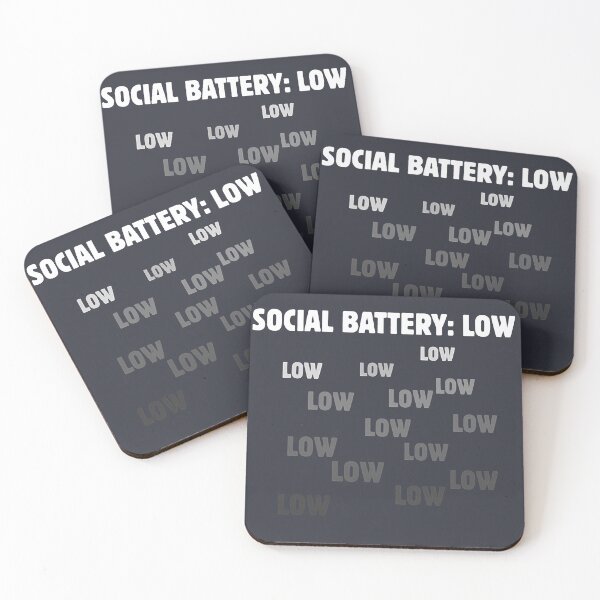 Item preview, Social Battery Low Scattered Typography Funny Introvert Quote designed and sold by DOROTA-0909.