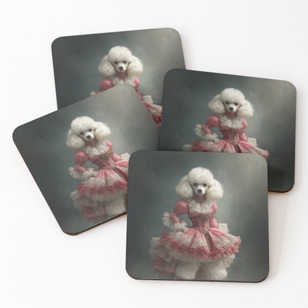 Item preview, White Poodle in Pink Dress designed and sold by AImazeD.