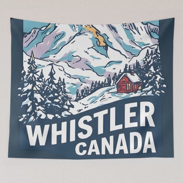 Item preview, Whistler BC Canada Ski Mountain Landscape Snowboarding designed and sold by HowToCanadian.