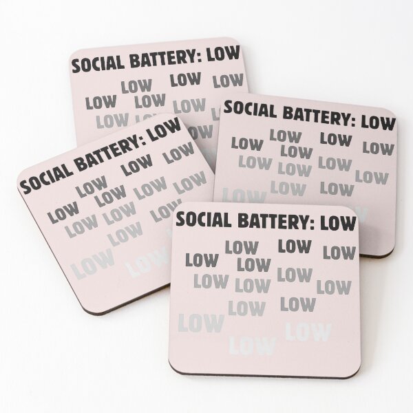 Item preview, Social Battery Low Fading Typography Introvert Quote designed and sold by DOROTA-0909.