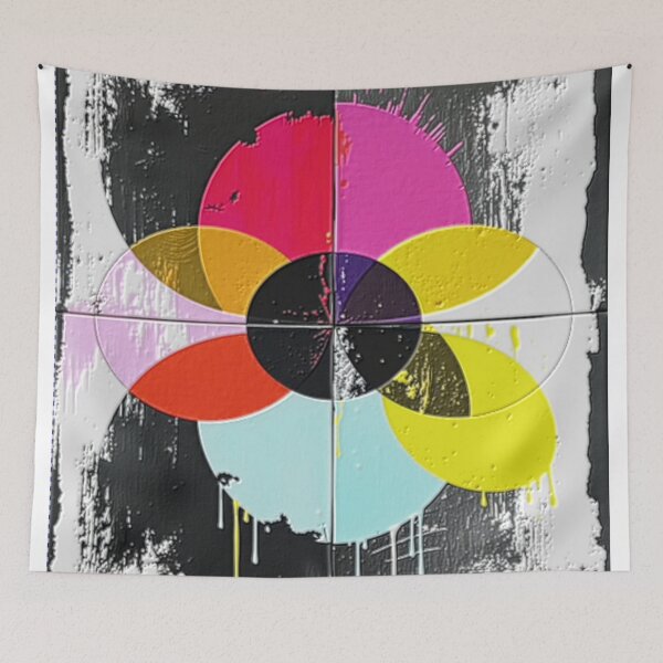 Item preview, radiant color wheel colorful distressed geometric abstract design designed and sold by SmashingDeals.