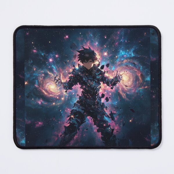 Item preview, Awakening of the Cosmic Sovereign: Epic Anime Protagonist Wielding Galaxy Energy designed and sold by MouradStudio.