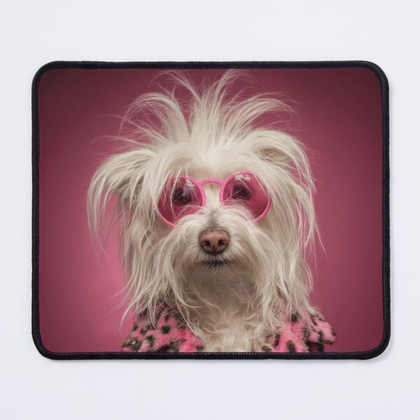 Item preview, White Dog with Pink Jacket designed and sold by AImazeD.