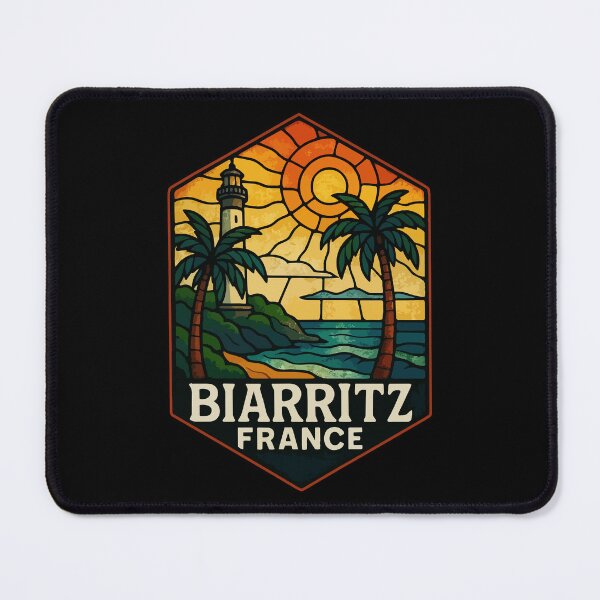 Item preview, Biarritz France Stained Glass Art Travel designed and sold by TomFrontierArt.