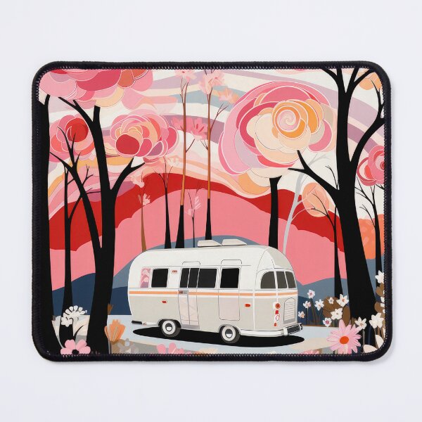 Item preview, Pink Spring - 1970's Retro Folk Art Camping designed and sold by GalleryOXO.