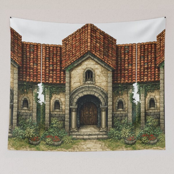 Item preview, Classic Medieval Town Hall Building Pixel Art designed and sold by Piotrek0001.