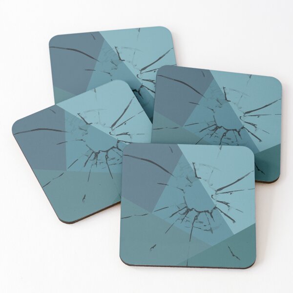Item preview, Geometric pattern in aquamarine color with a broken glass texture designed and sold by ZorianArt.