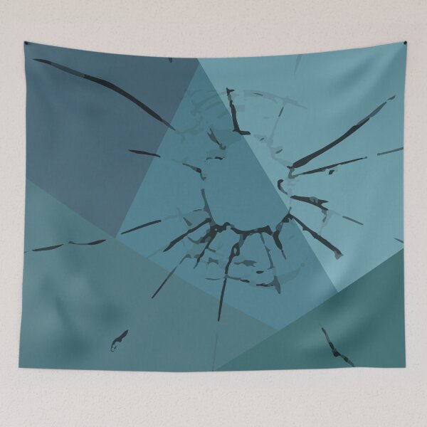 Item preview, Geometric pattern in aquamarine color with a broken glass texture designed and sold by ZorianArt.