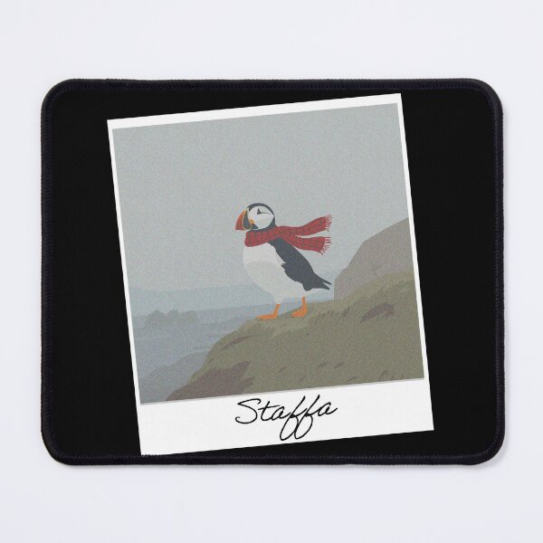 Item preview, Staffa Puffin in Tartan Scarf: Scottish Island Wildlife Art designed and sold by Loom on the Loch.