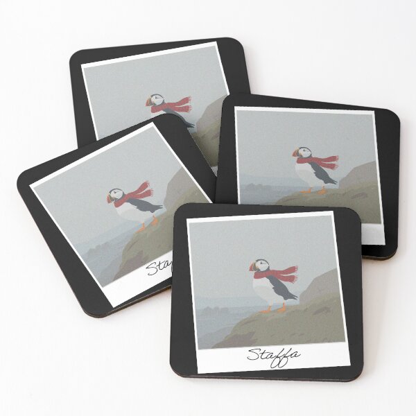 Item preview, Staffa Puffin in Tartan Scarf: Scottish Island Wildlife Art designed and sold by Loom on the Loch.