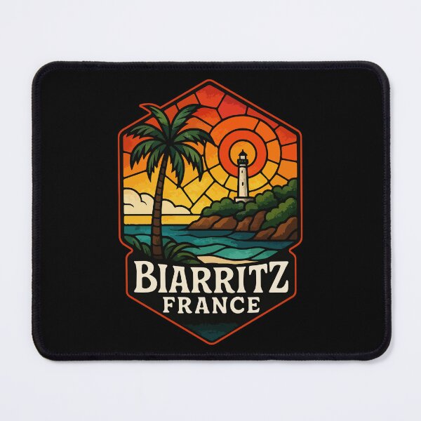 Item preview, Biarritz France Stained Glass Travel designed and sold by TomFrontierArt.