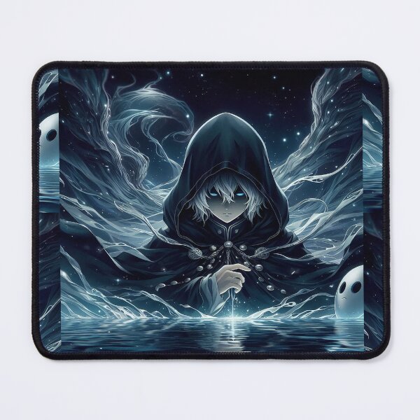 Item preview, Whisper of the Abyss: Mysterious Hooded Anime Sorcerer Summoning Ethereal Spirits designed and sold by MouradStudio.