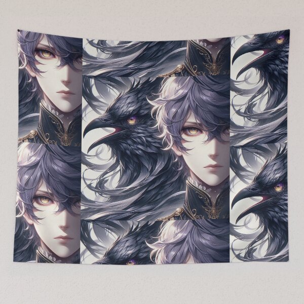Item preview,  Bond of the Black Feather: Enigmatic Anime Prince and His Shadow Raven Familiar designed and sold by MouradStudio.