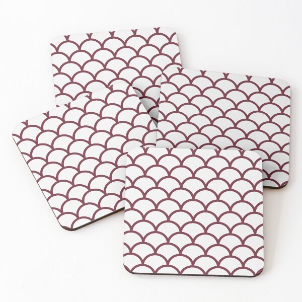 Item preview, White And Burgundy Scales Pattern designed and sold by pattern-archive.