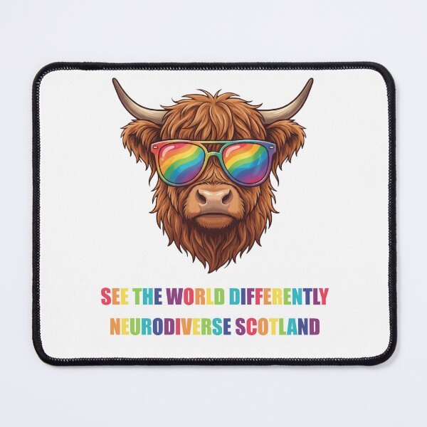 Item preview, Neurodiverse Highland Cow Scotland - See The World Differently designed and sold by Loom on the Loch.