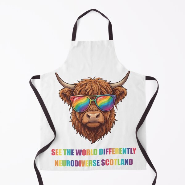 Item preview, Neurodiverse Highland Cow Scotland - See The World Differently designed and sold by Loom on the Loch.